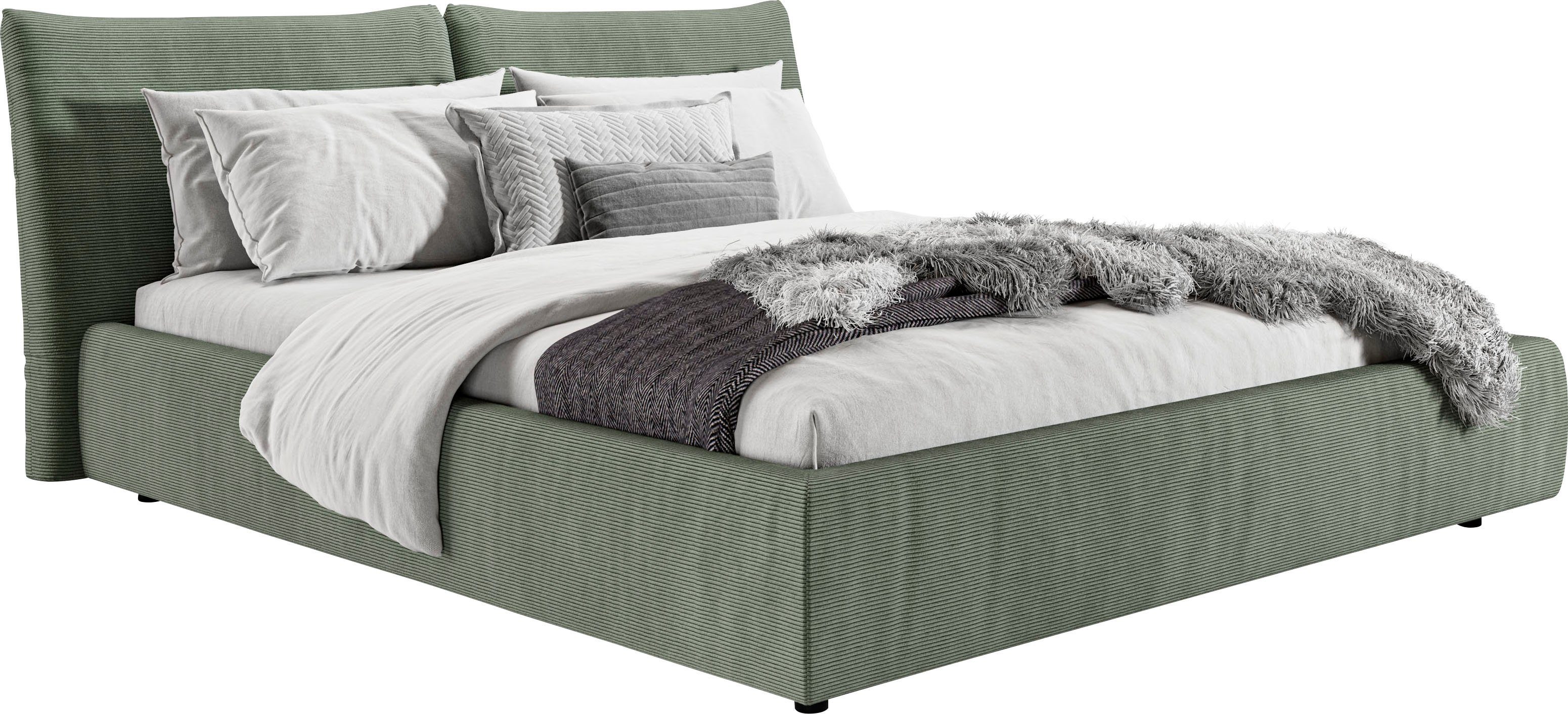 Home affaire Polsterbett Priora in 4 Breiten bis 200cm, auch in NaturLEDER, Cord, belastbar bis 280kg, auch Überlänge 220 cm