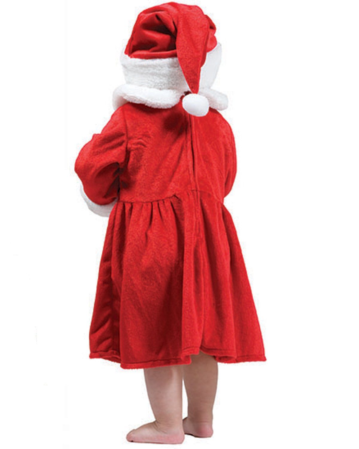 Funny Fashion Kostüm Weihnachtsmann Kleid für Mädchen mit Nikolausmütze