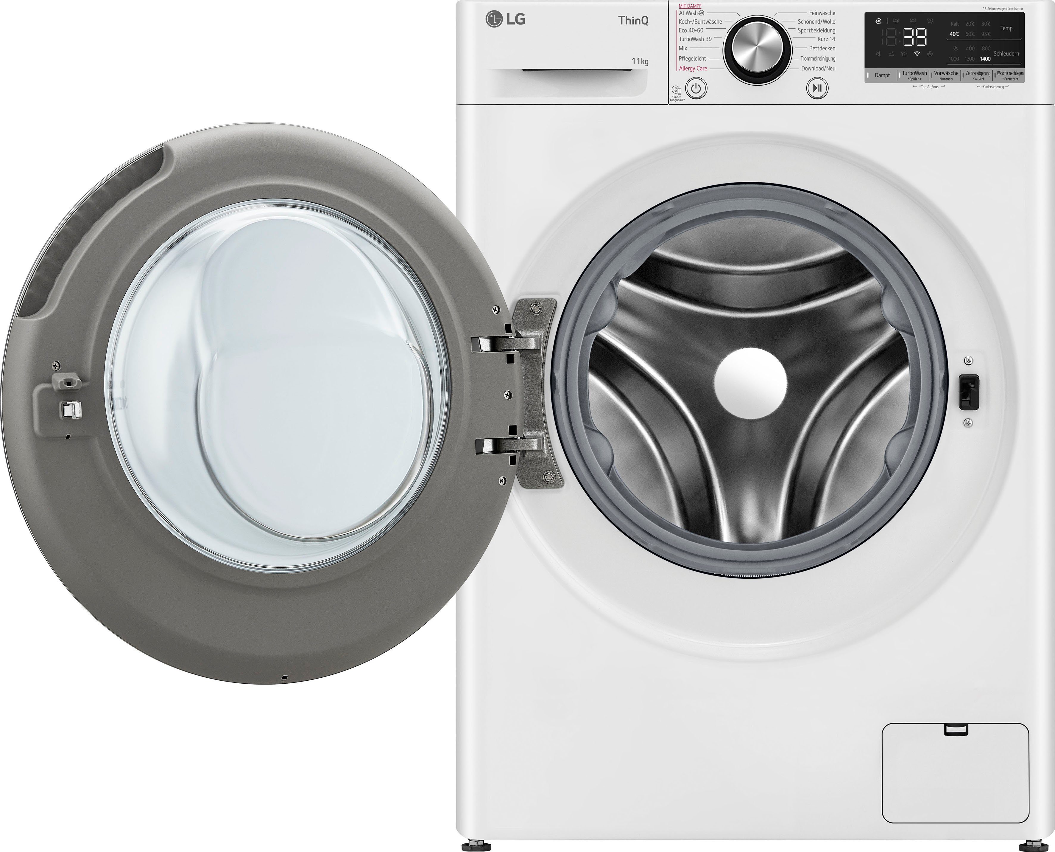 LG Waschmaschine Serie 7 F4WR7012, 11 kg, 1400 U/min, Steam Funktion