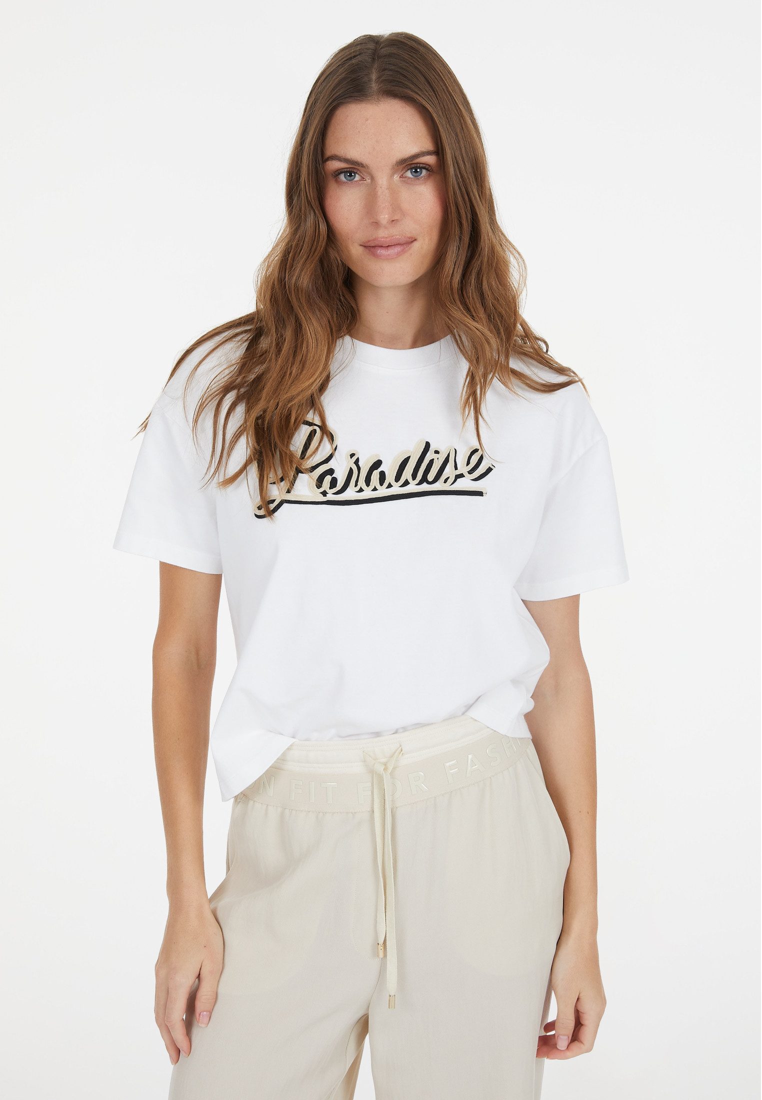 MARC AUREL T-Shirt mit "Paradise"-Stickerei günstig online kaufen