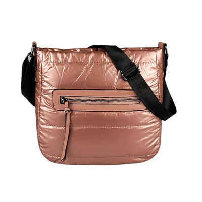 ITALYSHOP24 Schultertasche Damen Nylon Tasche CrossOver, als Handtasche, Umhängetasche, Shopper tragbar