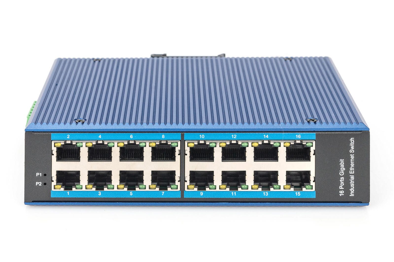 Digitus 16 Port Gigabit Ethernet Netzwerk Switch, Industri Netzwerk-Switch