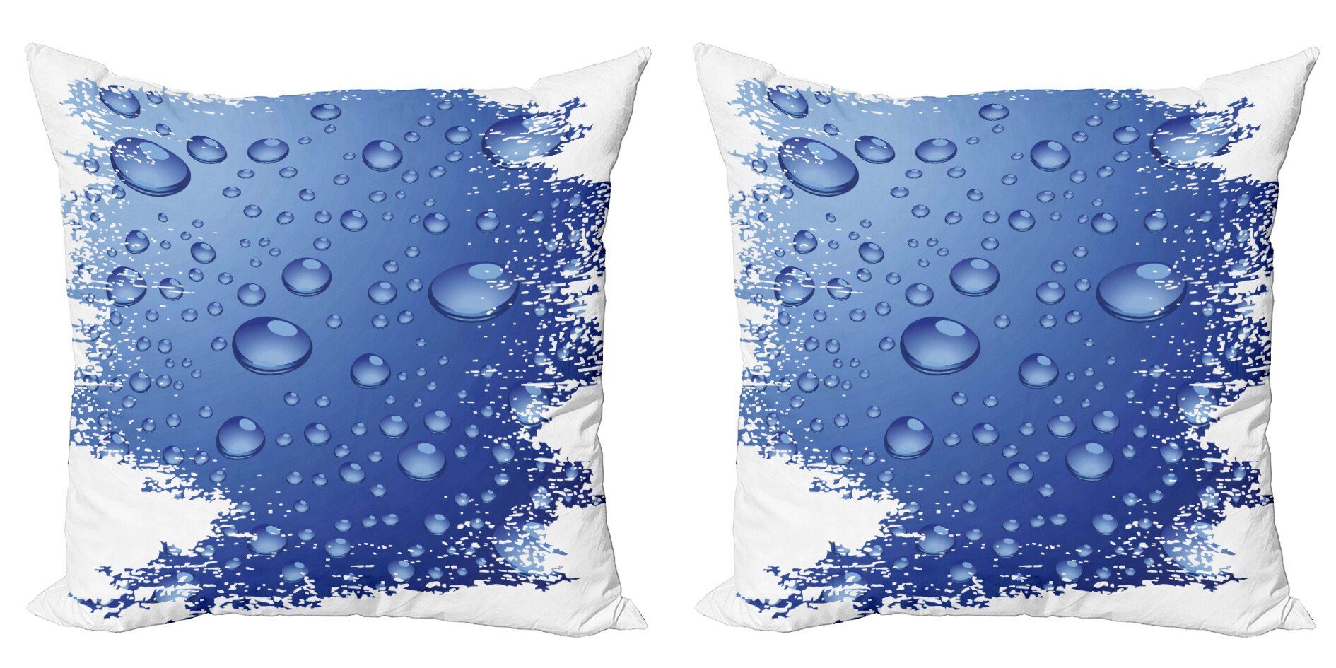 Kissenbezüge Modern Accent Doppelseitiger Digitaldruck, Abakuhaus (2 Stück), Grunge Blase Wasser-Regen-Tropfen