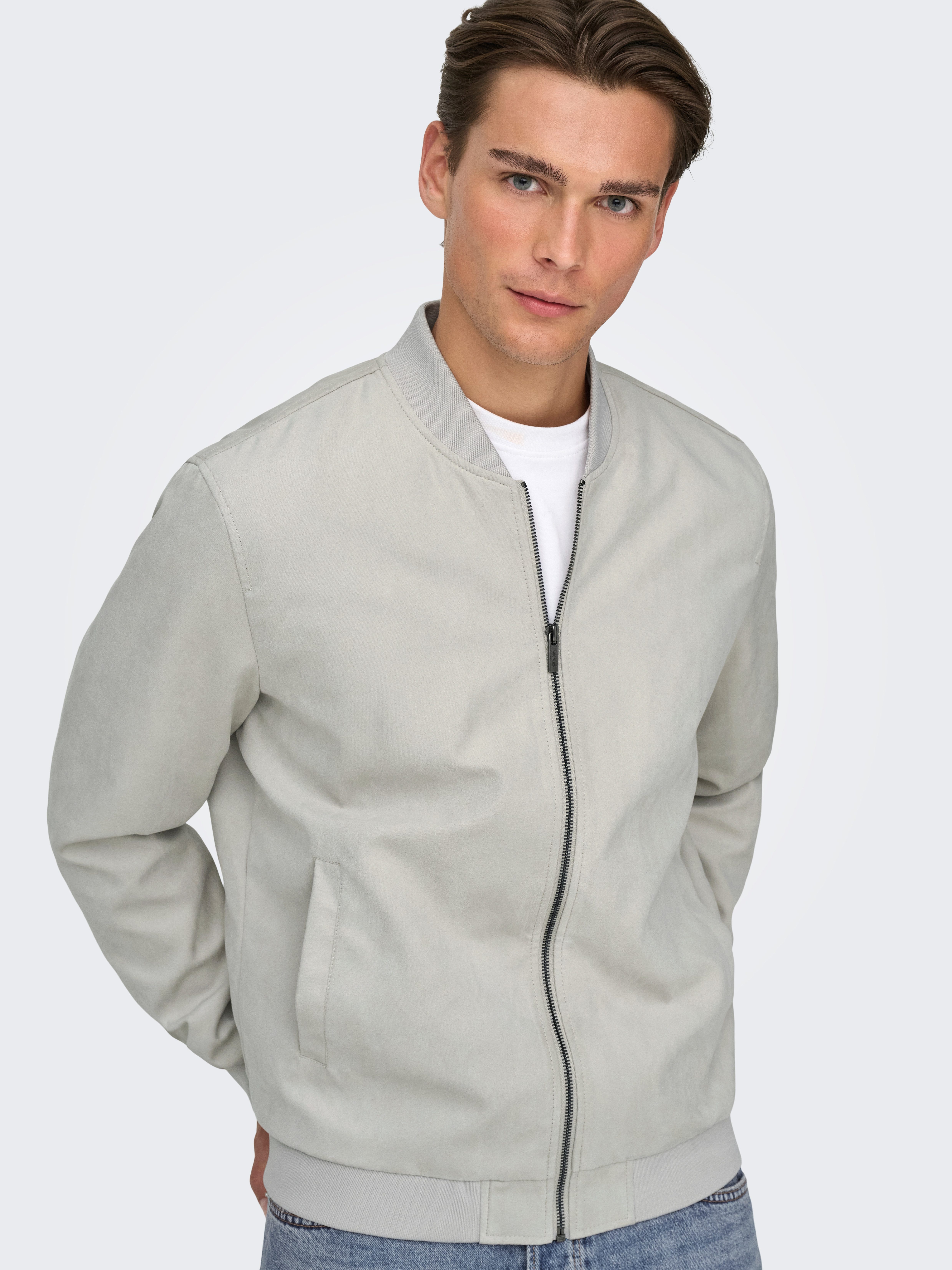 ONLY & SONS Blouson ONSLUCAS FAKE SUEDE BOMBER OTW Polyester, regular fit
