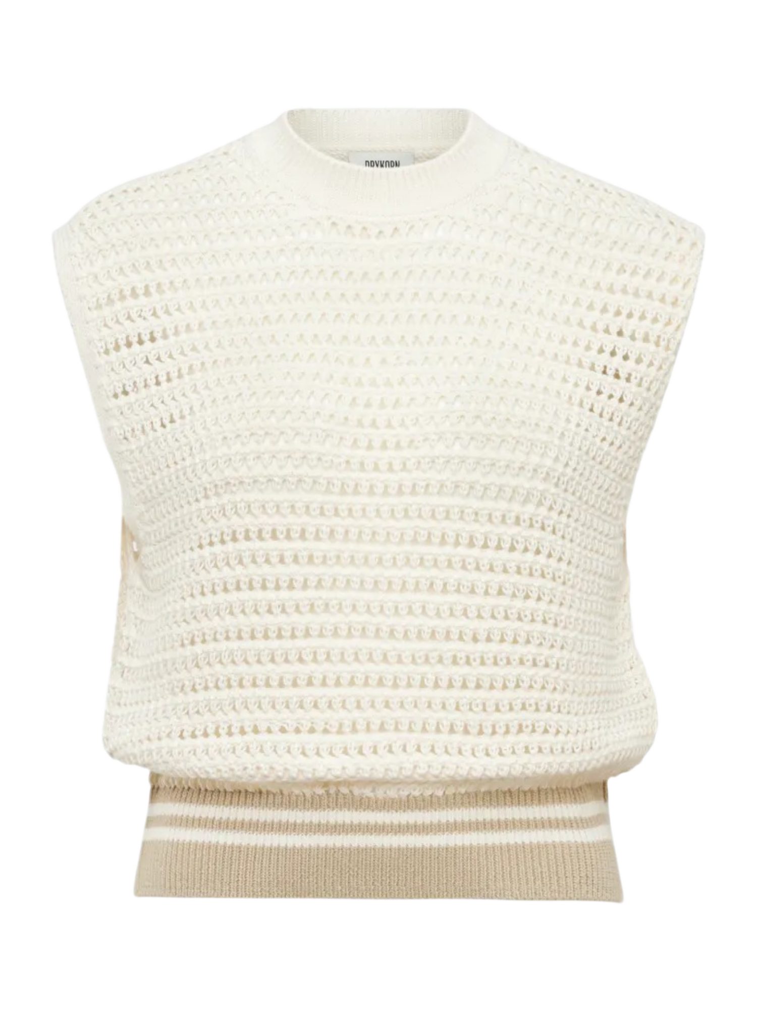 Drykorn Strickpullover weiß,Casual,Baumwolle,Unifarben,Rundhals,Ärmellos,Regular Fit