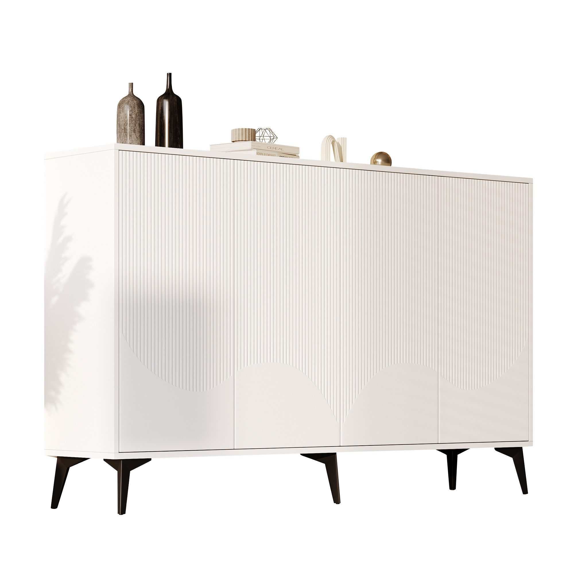 Merax Sideboard mit verstellbaren Einlegeböden (160x35x100 cm, Wohnzimmersc günstig online kaufen