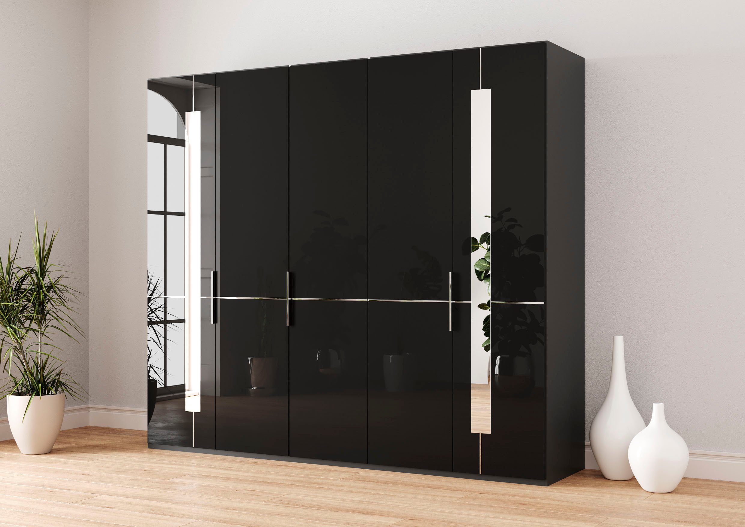 Musterring Kleiderschrank Imola W Einlegeböden und Kleiderstangen, mit Glastüren inklusive Zierspiegel