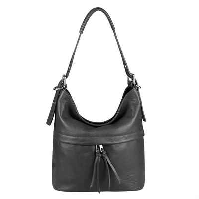 ITALYSHOP24 Schultertasche Made in Italy Damen XL Leder Shopper, als Handtasche, Henkeltasche, Umhängetasche tragbar