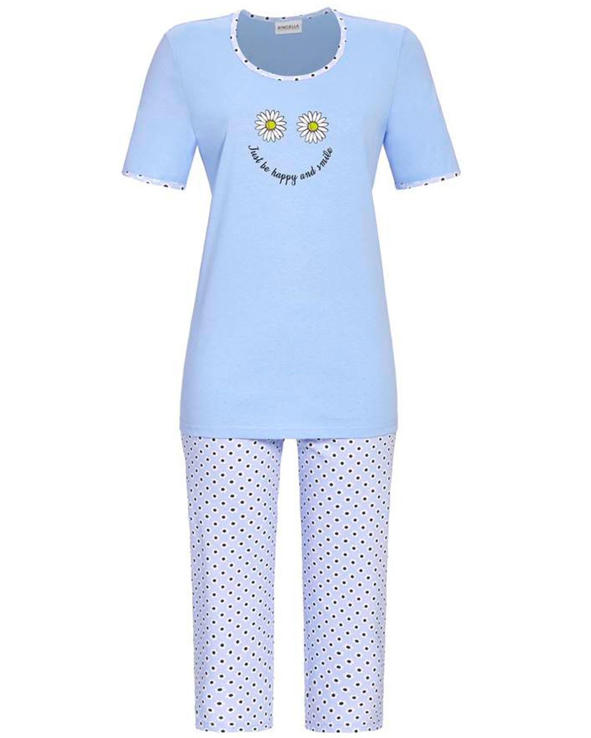 Ringella Pyjama Kurzarm 'Happy & Smile' mit Caprihose 4211222, Ci günstig online kaufen