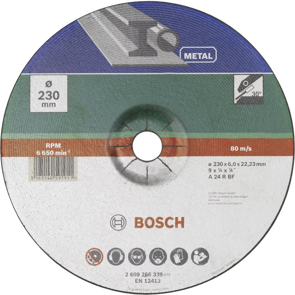 Bosch Professional Schruppscheibe Bosch Accessories 2609256339 Schruppscheibe gekröpft Durchmesser 230, Ø 230.00 mm