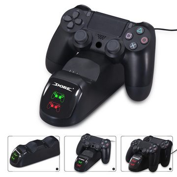 DTC GmbH PlayStation 4-Controller (Ladestation,Ladegerät Station für PS4/Pro/Slim Controller)