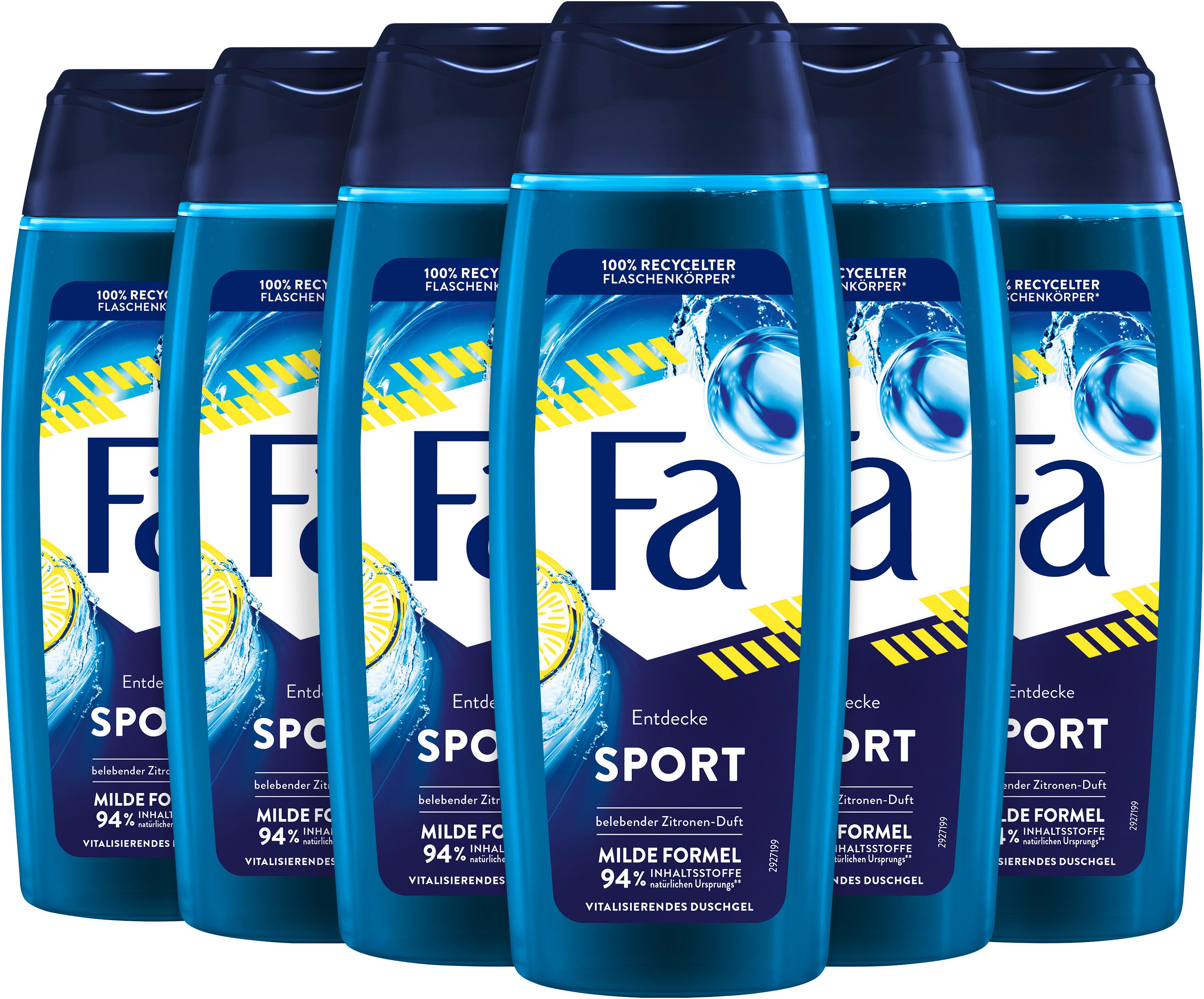 Duschgel Duschpflege Sport, vitalisierend-frischer Duft, 6x 250 ml