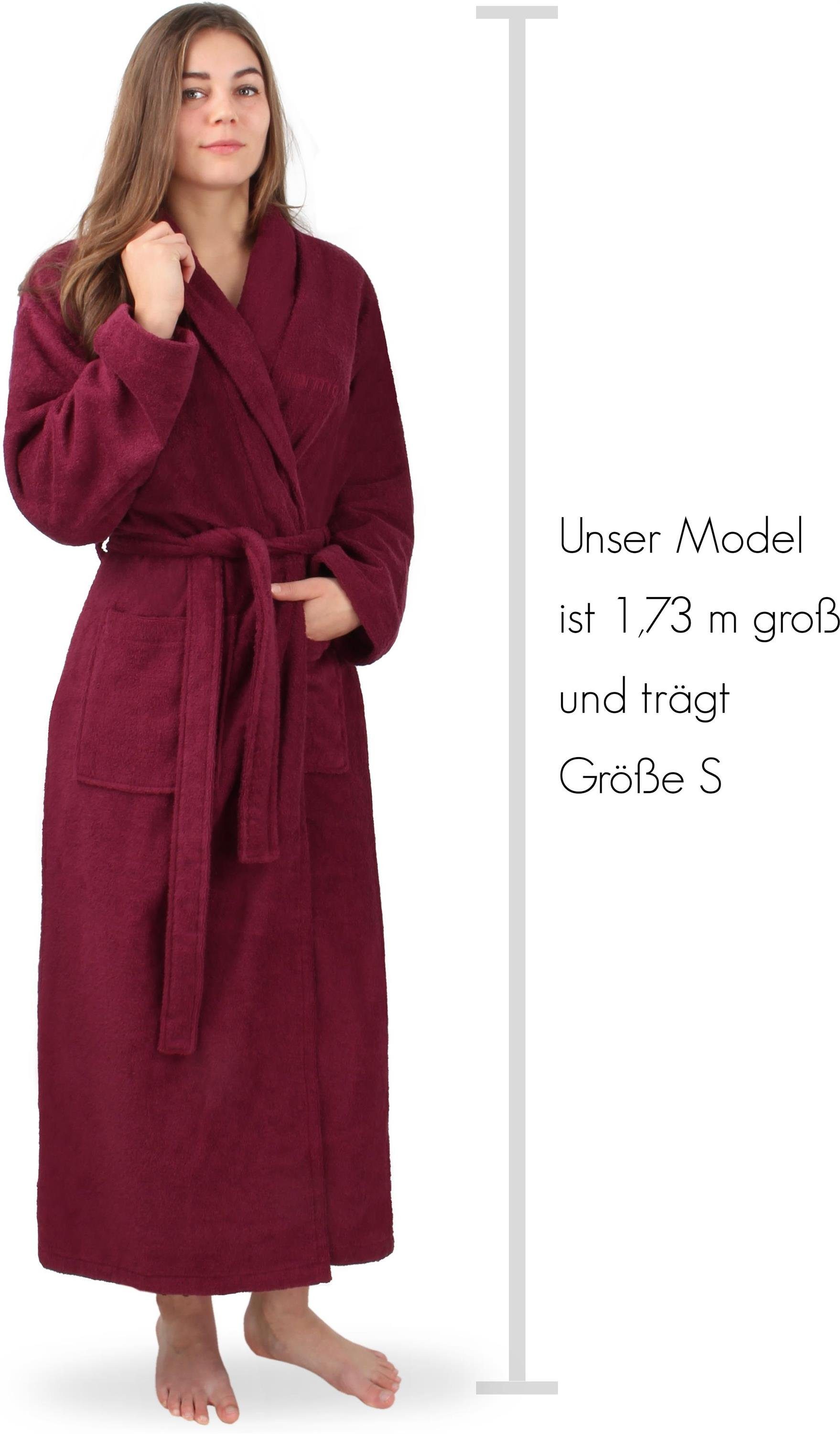 normani Bademantel Bademantel aus 100 % Baumwolle Lola, Baumwolle, 2 Seitentaschen, Bindegürtel, extra lang, auch 100 % saugstarker Baumwolle