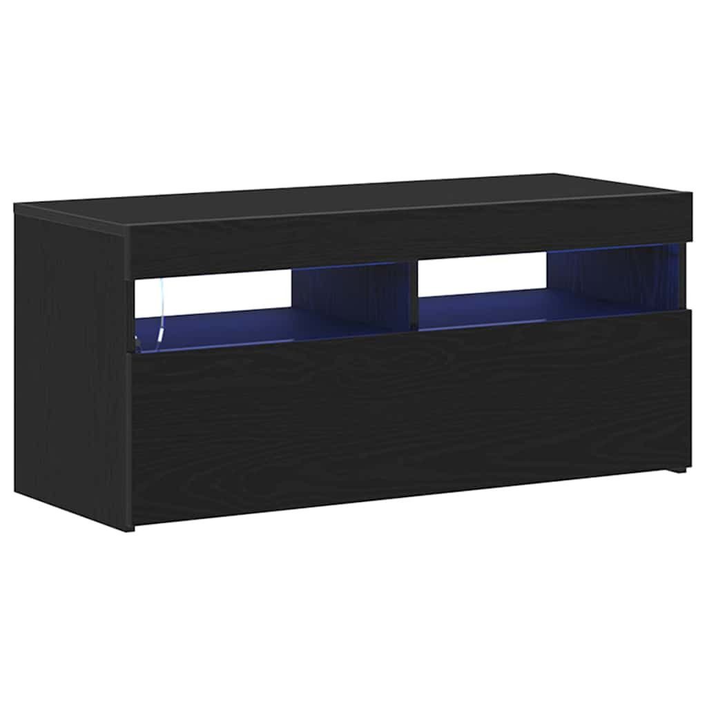 vidaXL TV-Schrank TV-Schränk Schwarz Eichen-Optik 90 x 35 x 40 cm Holzwerks günstig online kaufen