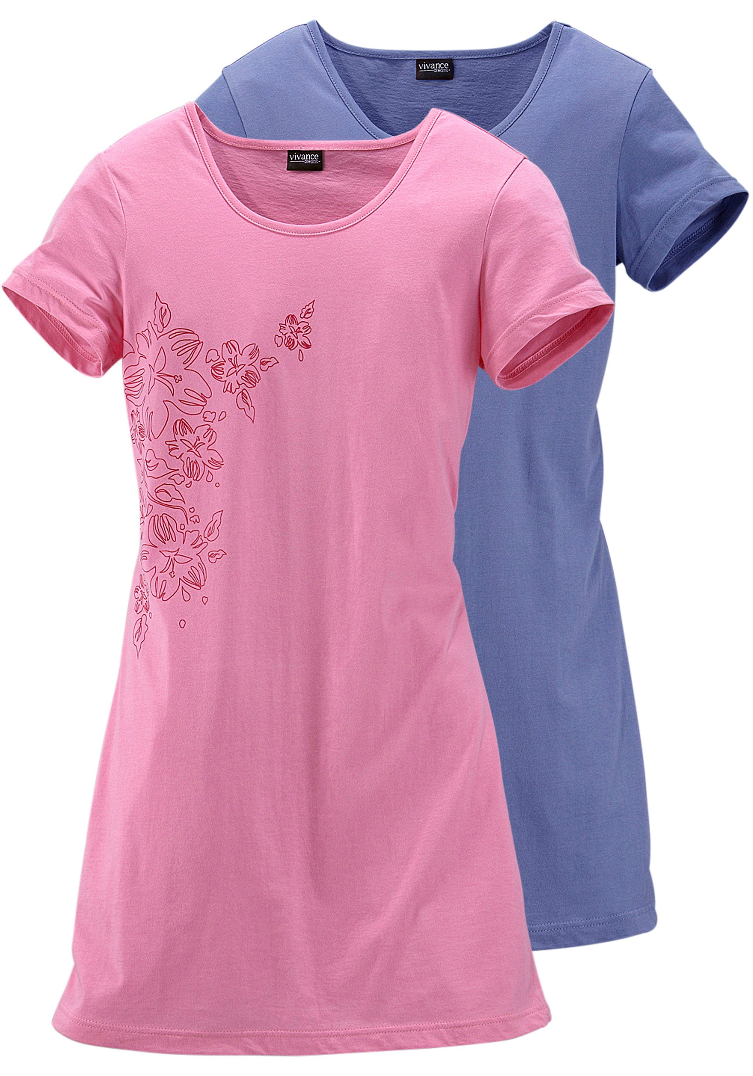 Vivance Dreams by Lascana Nachthemd (Packung, 2 Stück) mit Blumenprint – Bild 2 von 5