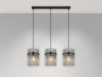 meineWunschleuchte LED Pendelleuchte, Dimmfunktion, LED wechselbar, warmweiß, Ausgefallene für Esstisch-lampe hängend Lampenschirm Rauch-Glas B:80cm