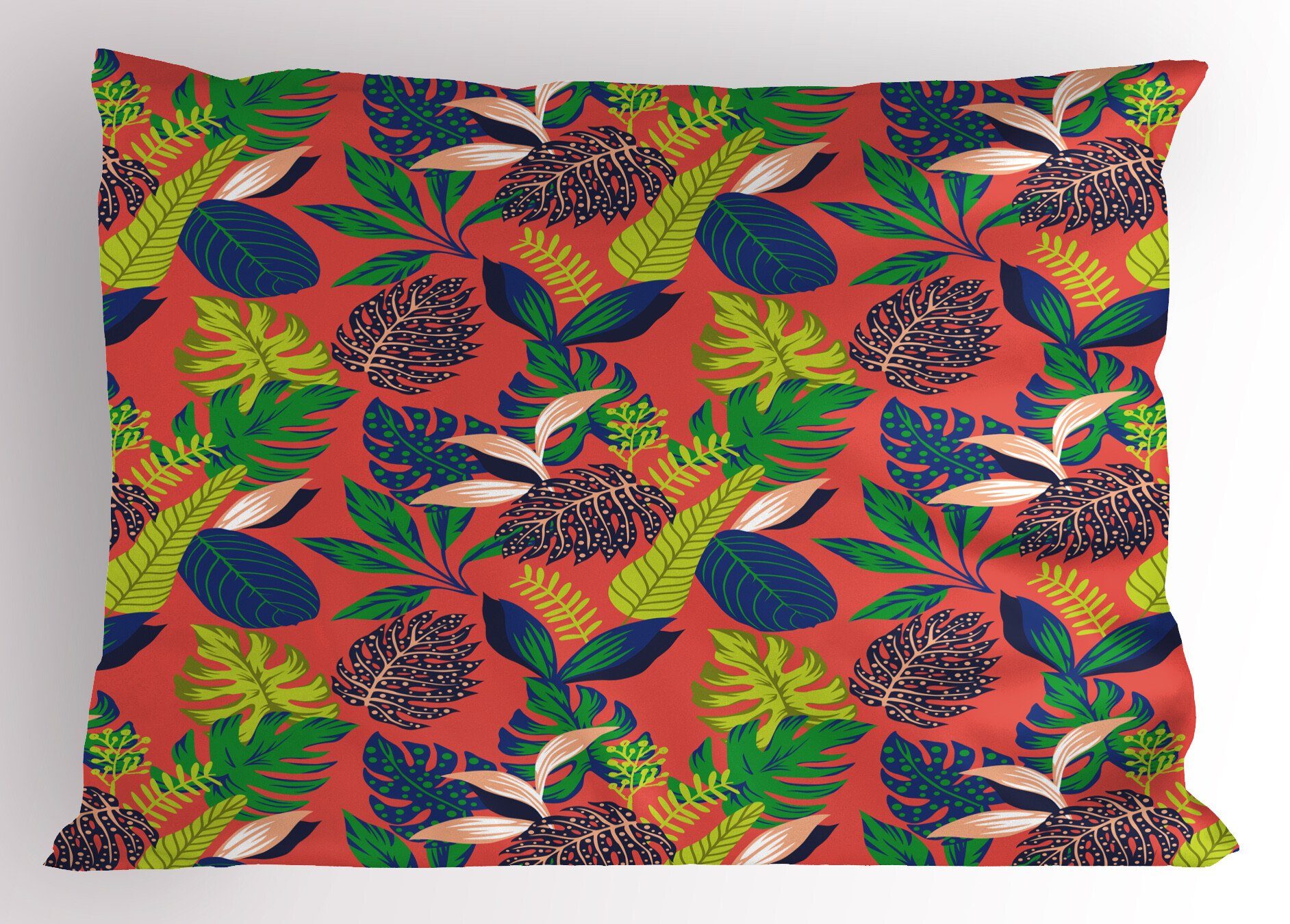 Kissenbezüge Size Dekorativer Gedruckter Abstrakte Stück), Abakuhaus Blumen-Blätter-Kunst Queen (1 Kopfkissenbezug, Botanik