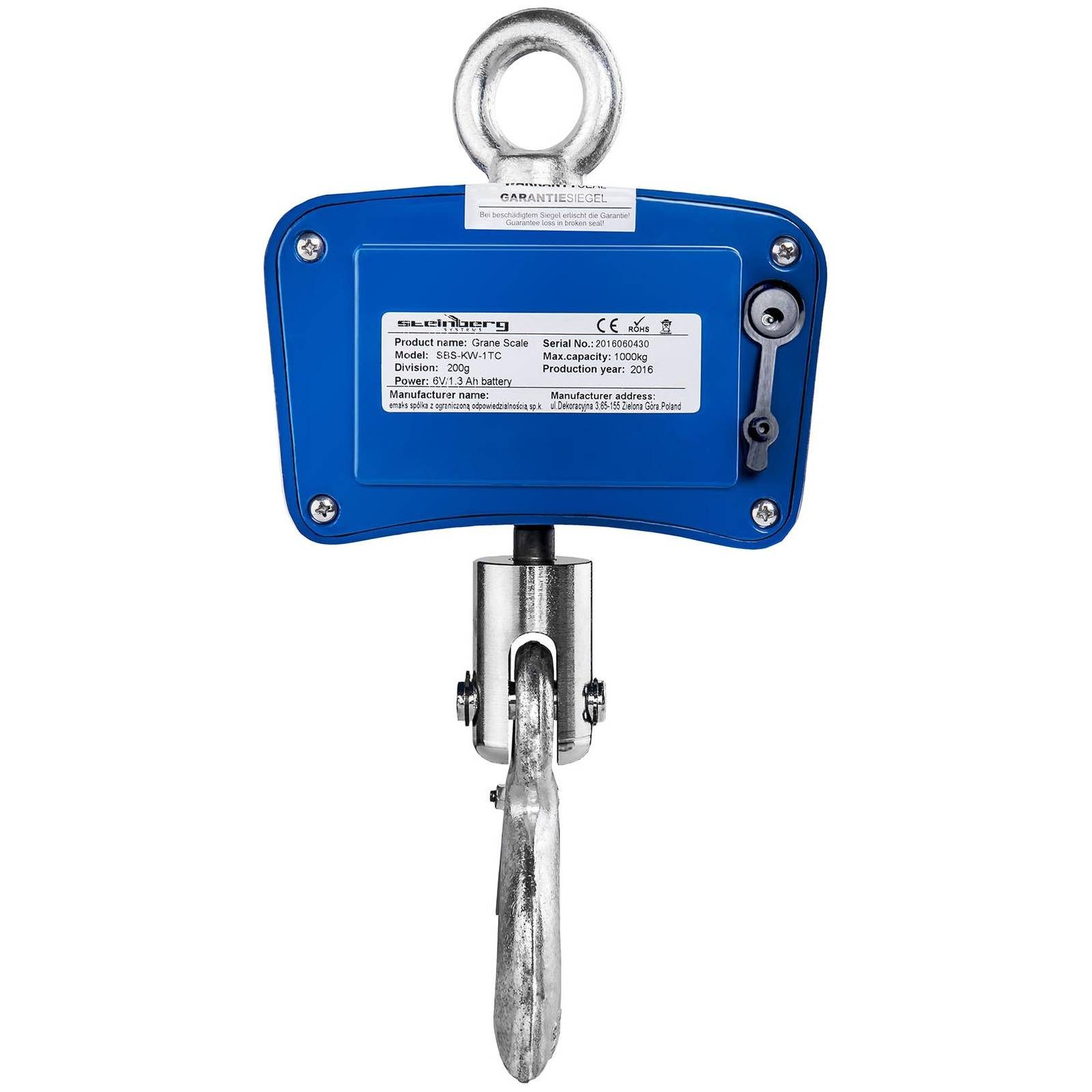 Steinberg Systems Kofferwaage Kranwaage 1000 kg / 0,2 kg Hängewaage Lastenwaage Industriewaage LCD