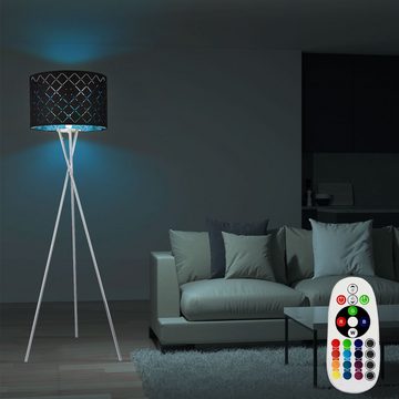 etc-shop LED Stehlampe, Leuchtmittel inklusive, Warmweiß, Farbwechsel, LED Stehleuchte inkl. RGB-Farbwechsler Standlampe Beleuchtung