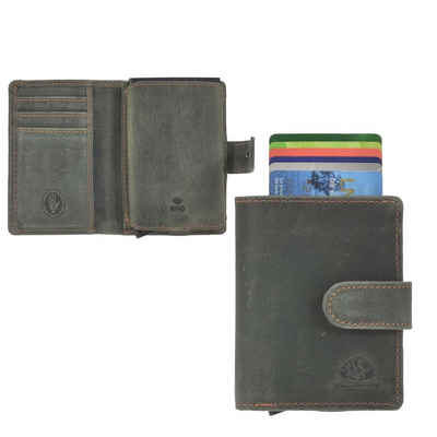Greenburry Geldbörse Vintage, Kartenbörse mit Münzfach, Card-Slider, Kartenetui mit RFID Schutz