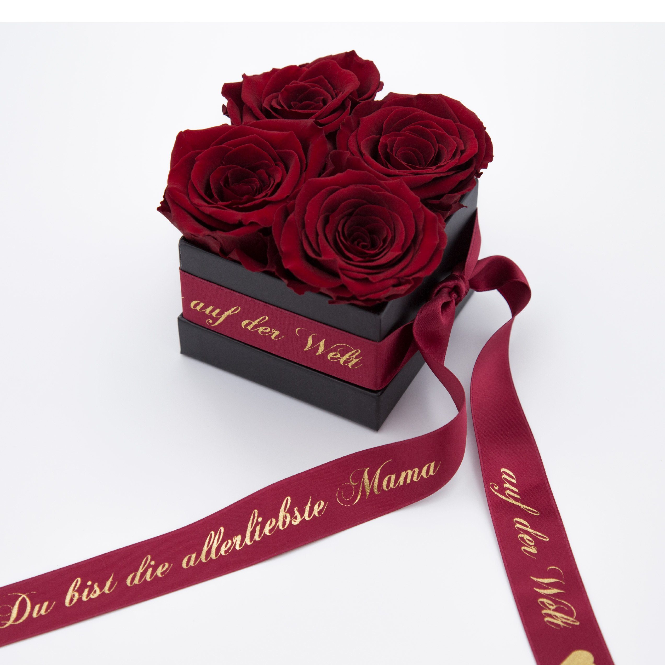 Geschenk Kunstblume Rosen Echte der Allerliebste 4 konservierte 3 Rosenbox Höhe Rosen haltbar cm, 8,5 Welt Jahre Mama Rose, auf Burgundy SCHULZ ROSEMARIE Heidelberg,