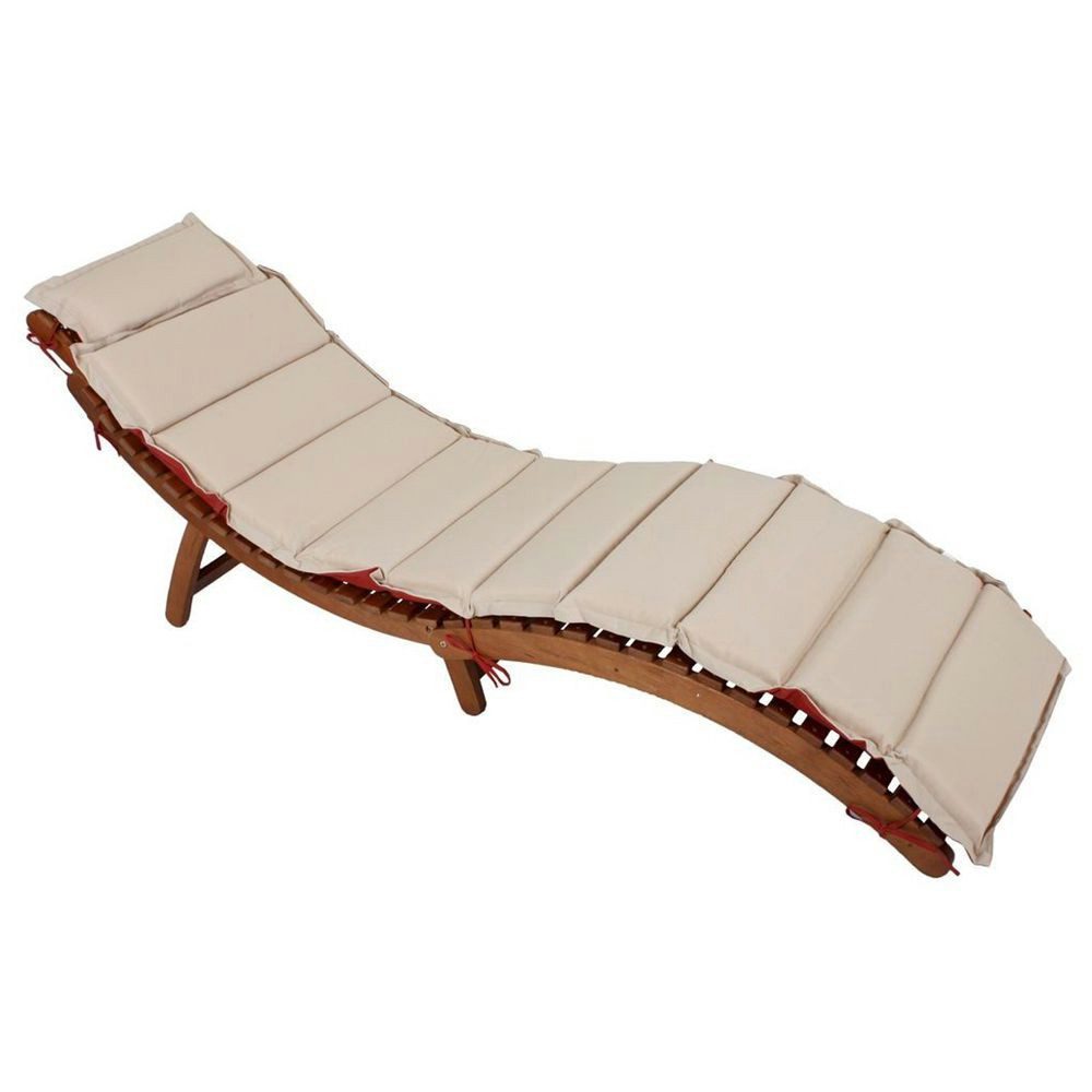 Lomadox Gartenliege HGA-120, Liege, faltbar, inkl. wendbarer Auflage rot/beige, ca. 186x56x55 cm