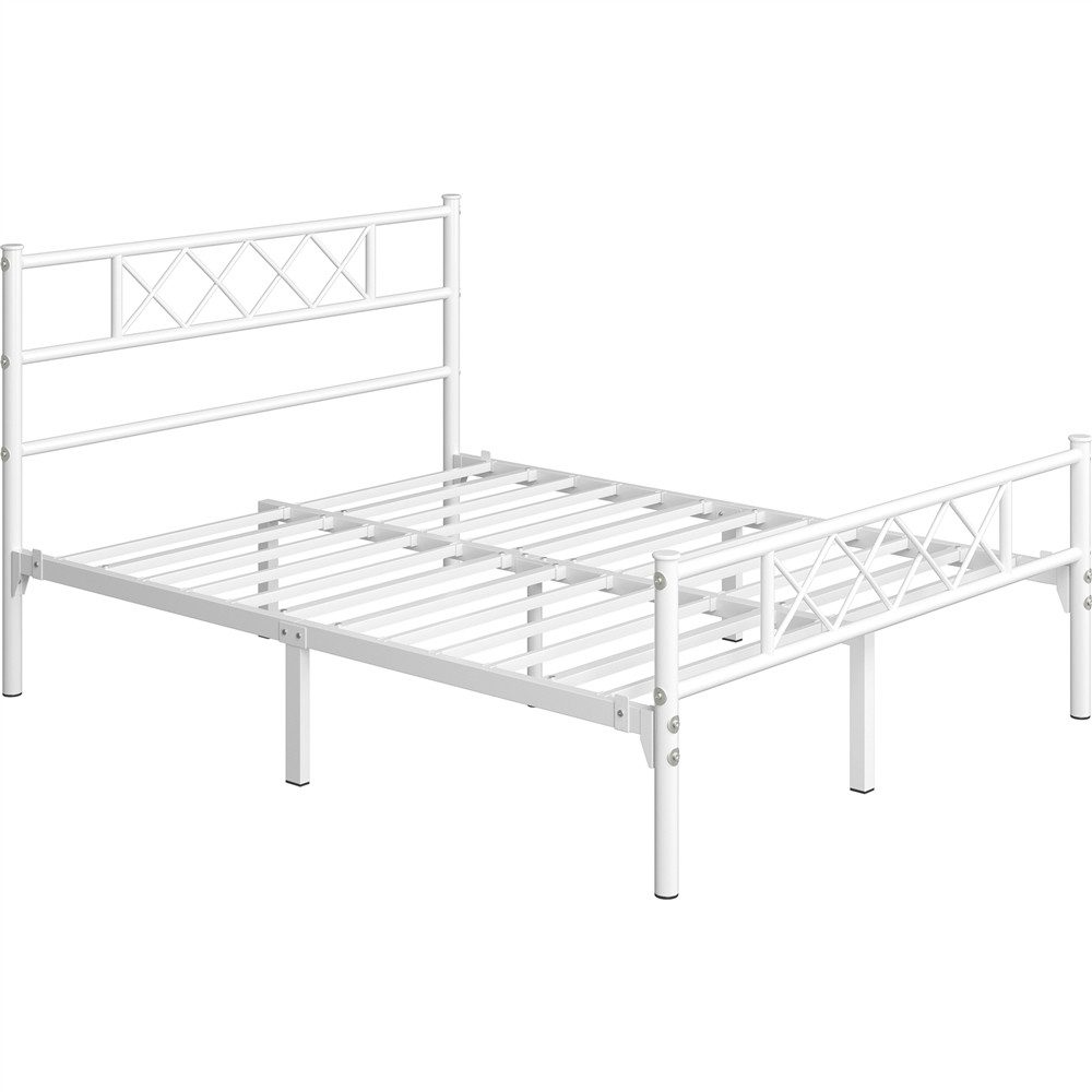 Yaheetech Bettgestell Metallbett mit Lattenrost, Bettrahmen mit Kopfteil, f günstig online kaufen