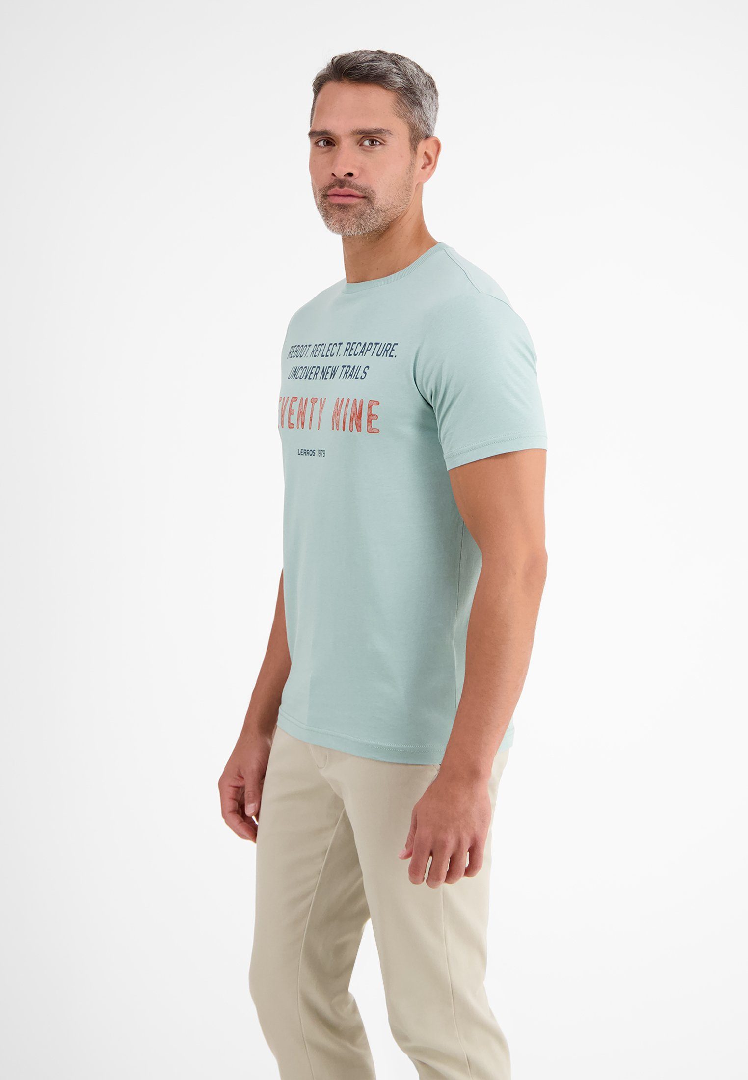 LERROS T-Shirt LERROS T-Shirt GREEN *Seventy mit Nine* Brustprint