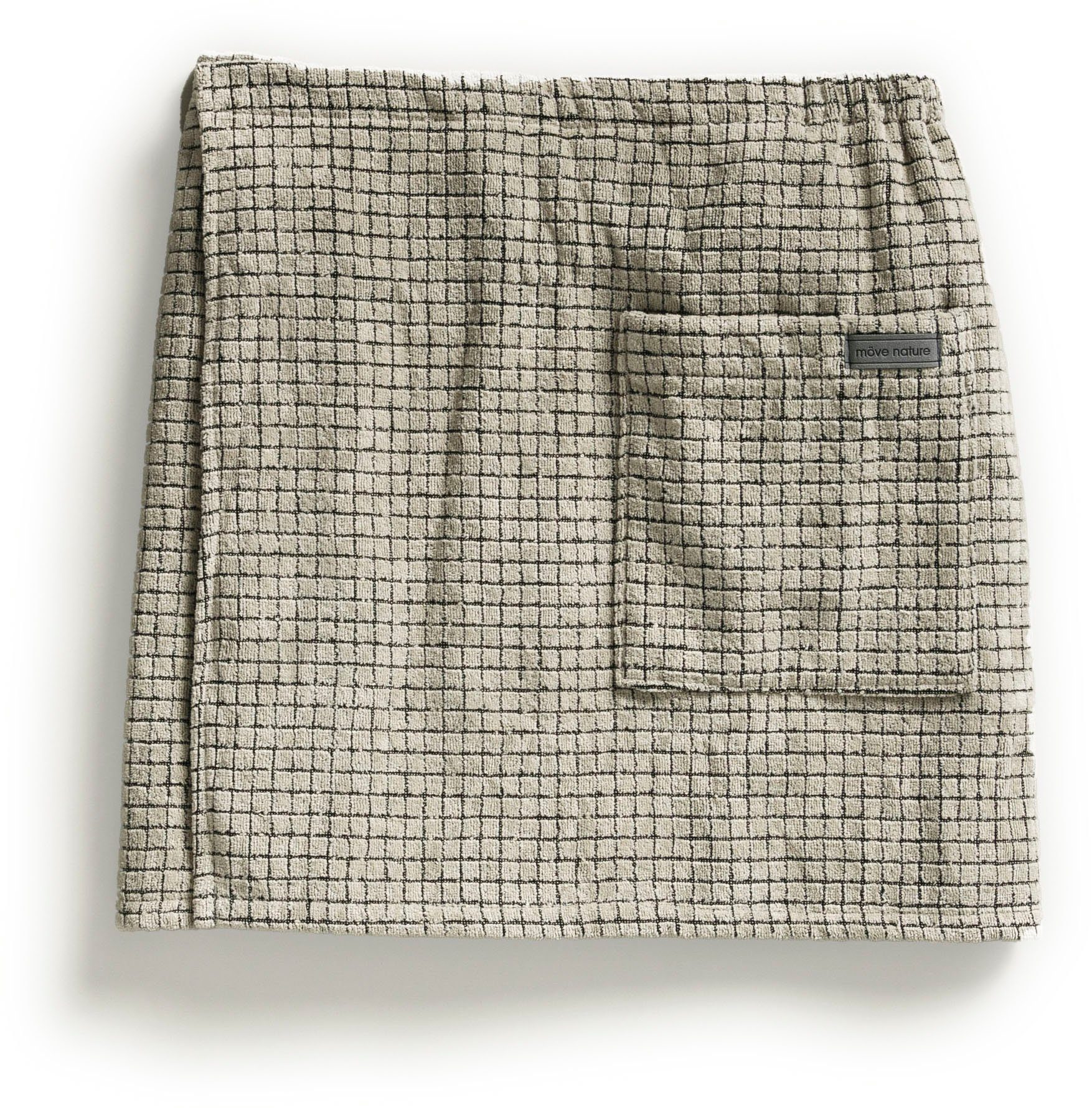 Möve Kilt Eden, ideal für Sauna & Spa, Kurzform, Walkfrottier, Knöpfe, edle Karo-Optik