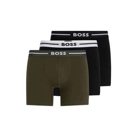 BOSS Boxershorts Br 3P Bold (Packung, 3er) mit Logoschriftzug am Bund