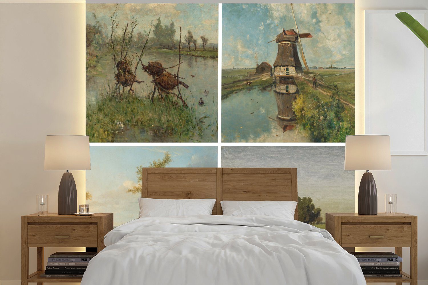 MuchoWow Fototapete Collage - Niederländisch - Tiere, Matt, bedruckt, (4 St), Vliestapete für Wohnzimmer Schlafzimmer Küche, Fototapete