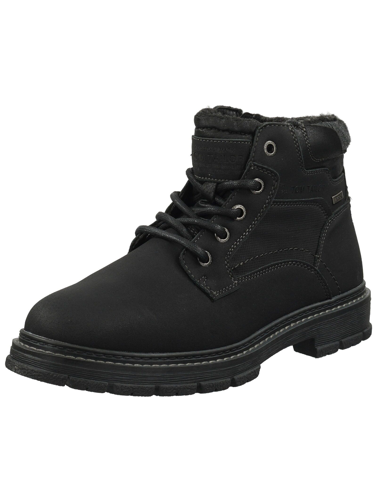 Stiefelette Lederimitat/Textil . Schnürstiefelette