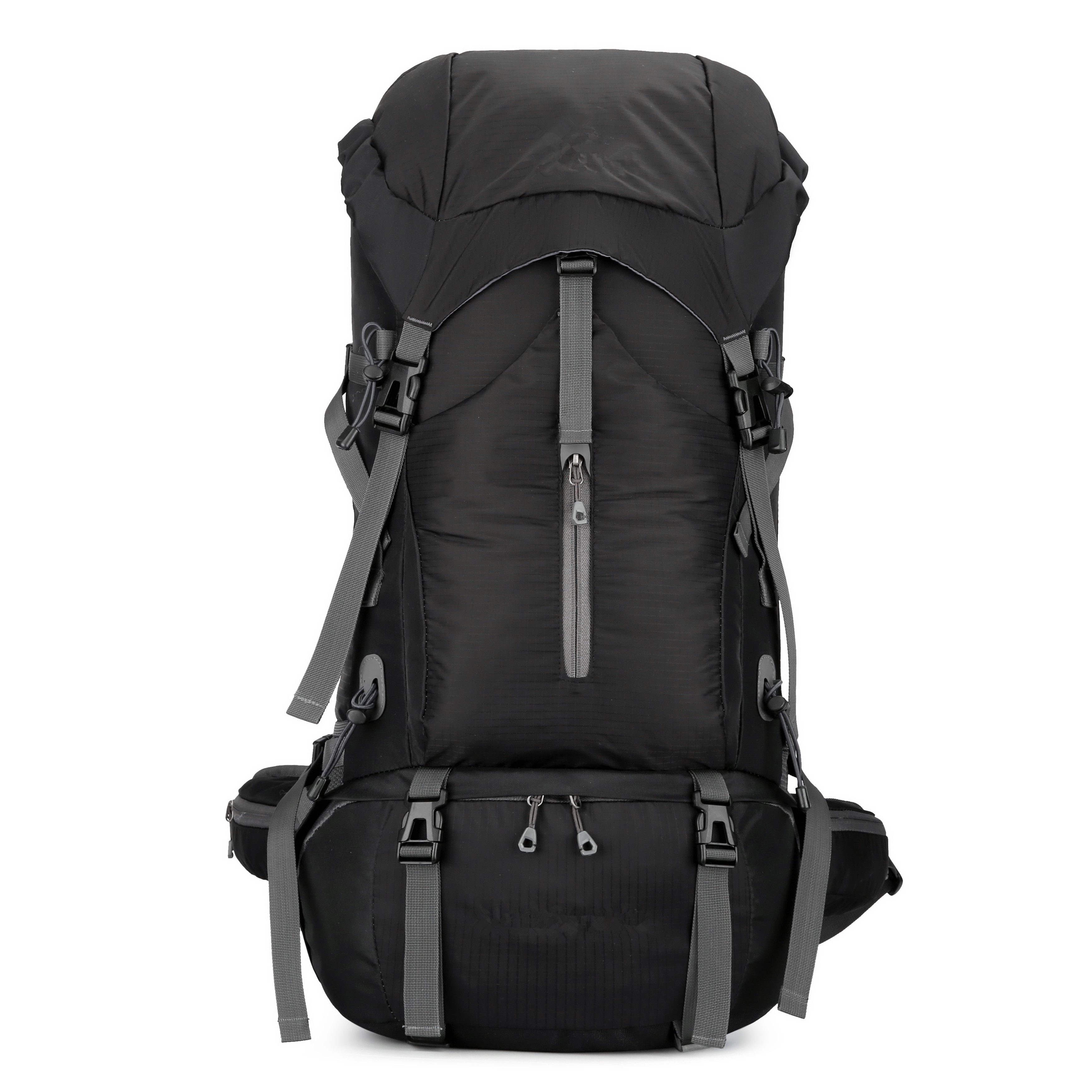 cocosity Freizeitrucksack Outdoor Sport Bergsteigertasche 70 Liter, Campingrucksack(schwarz), Ripstop- und wasserdichtes Gewebe mit Regenschutz