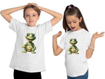 MyDesign24 T-Shirt Kinder Wildtier Print Shirt bedruckt - Baby Schildkröte Baumwollshirt mit Aufdruck, i279