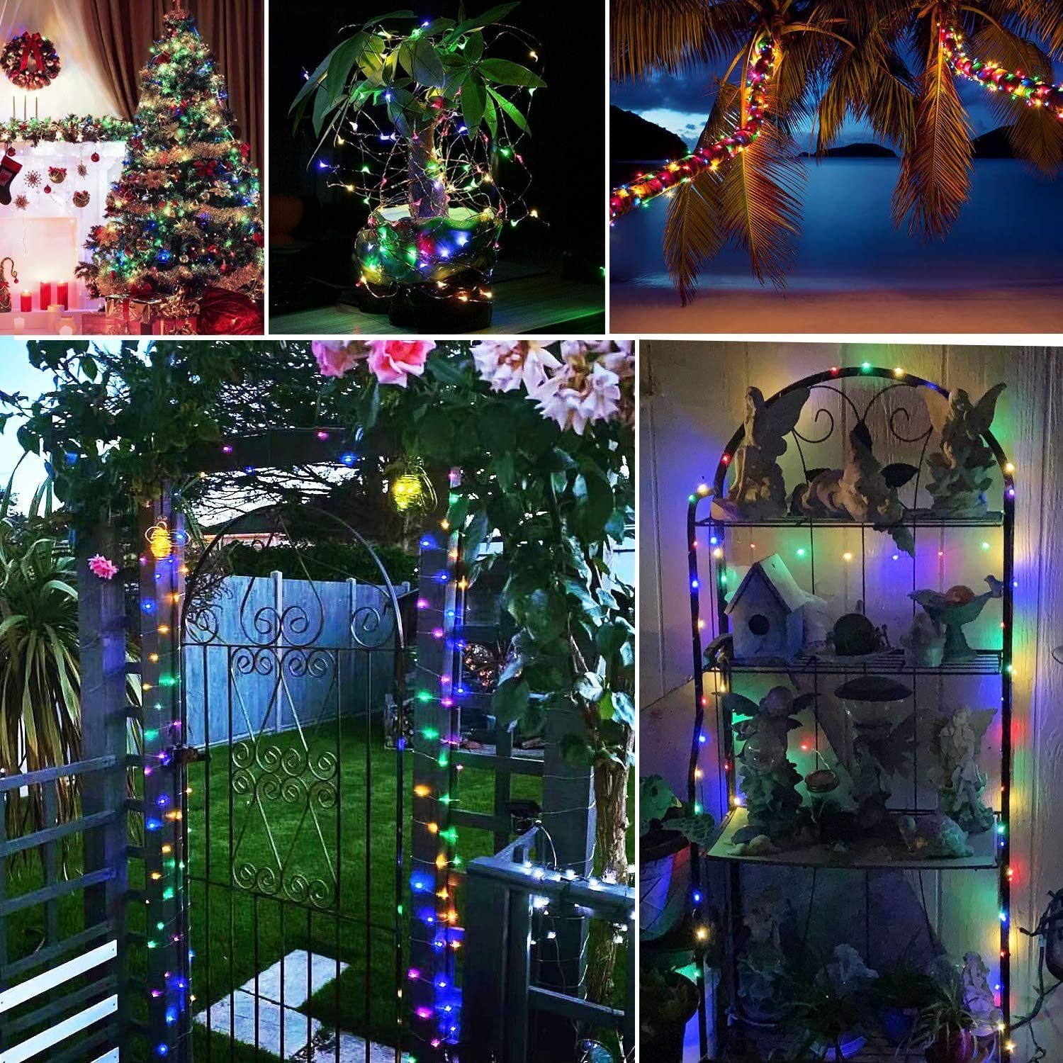 Dedom LED Solarleuchte 50/100 Geeignet Solar-Lichterketten, 7/12 für Lichter, Garten, LED Kupferdraht bunt Lampe, Party Baum, M Hochzeit