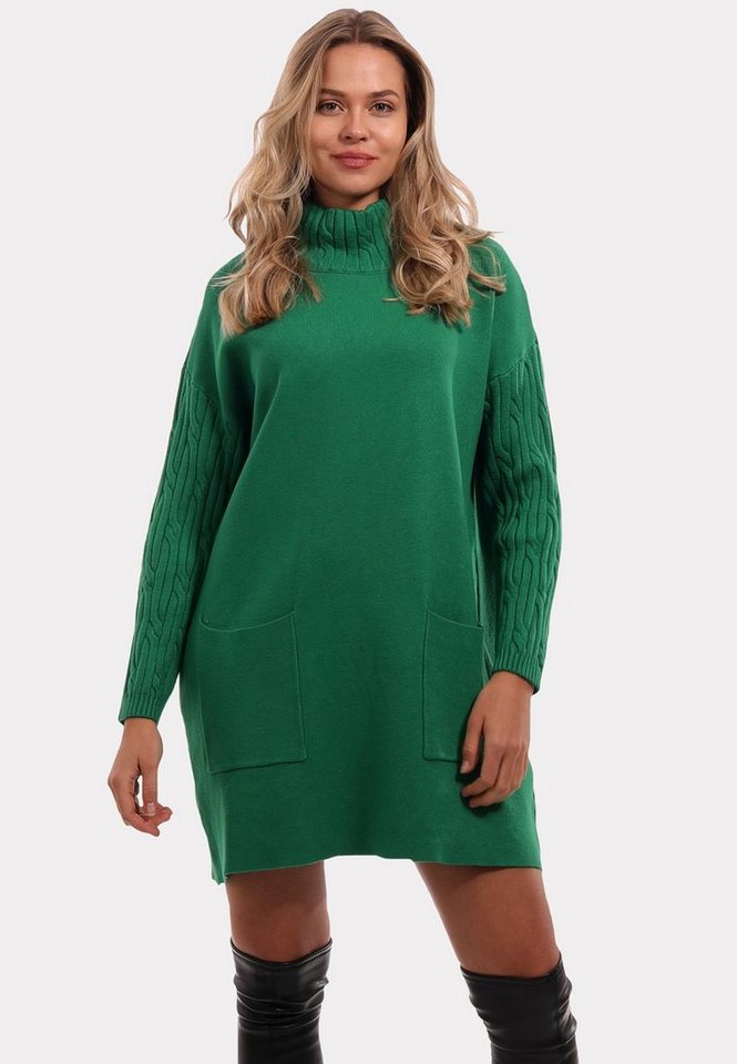 YC Fashion & Style Strickkleid Allrounder Long Pullover mit Stehkragen  Basic, Casual, Langarm, in Unifarbe, mit Rollkragen, Universelle  Einheitsgröße, passend für Konfektionsgrößen von 34 bis