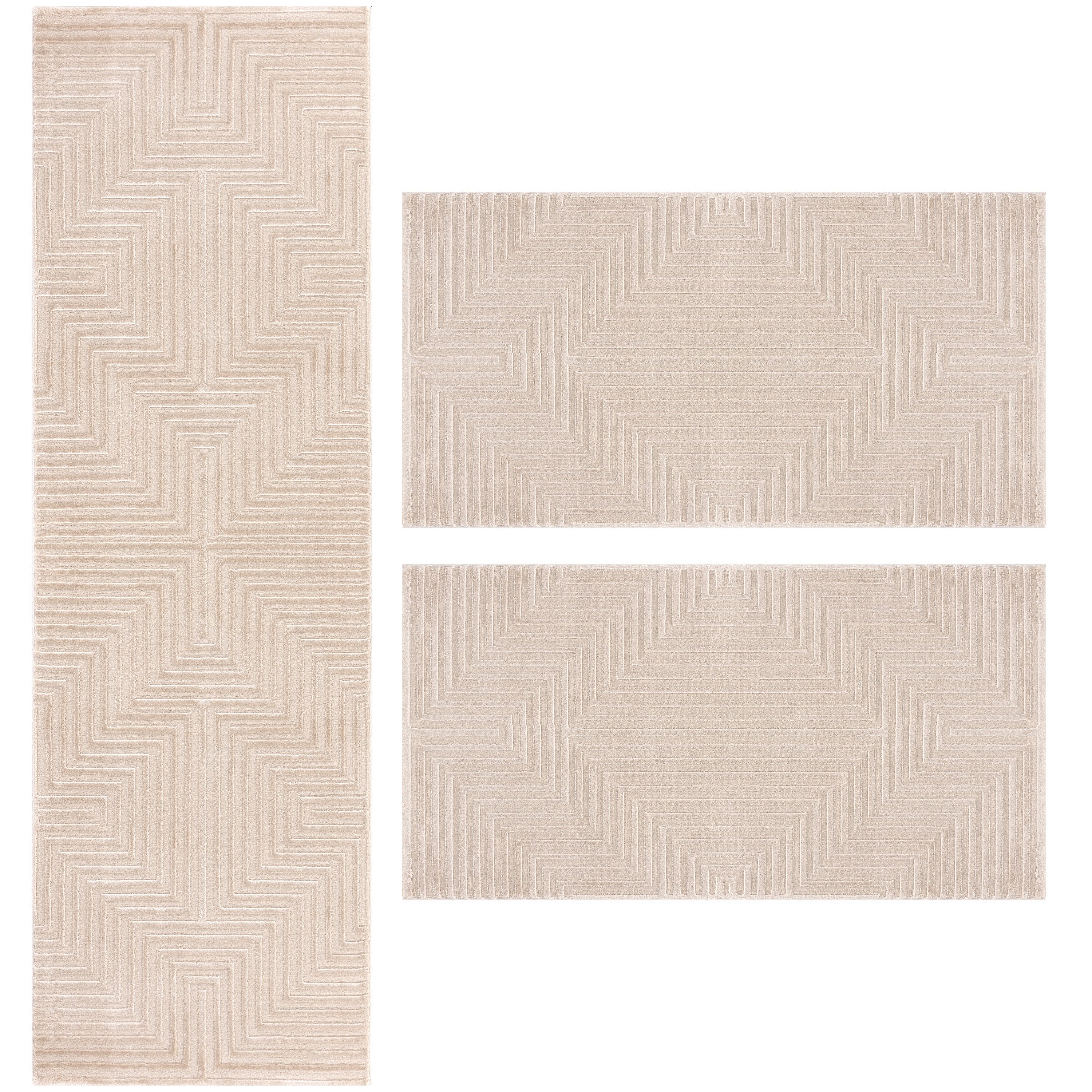 Villa Möbel Hochflor-Bettumrandung Geometrisch Design, Höhe günstig online kaufen