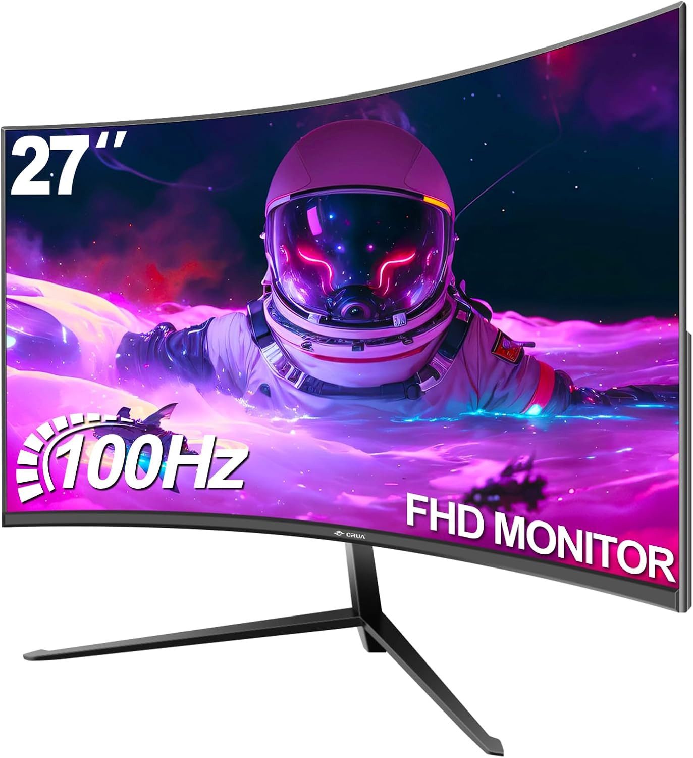 CRUA Curved-Monitor, 99 % sRGB, professioneller Computermonitor Gaming-Monitor (68,60 cm/27 ", 1920 x 1080 px, Full HD, 20 ms Reaktionszeit, 100 Hz, FHD VA-Panel, schmale Blenden an drei Seiten, Blaulichtfilter)
