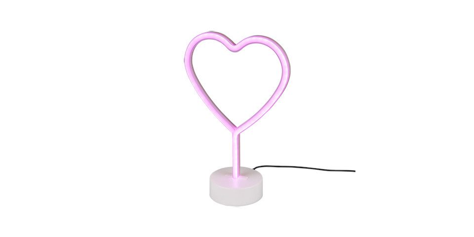 Reality Leuchten Schreibtischlampe Reality LED Tischleuchte Heart 30 x 20 cm warmweiß, Inkl. Leuchtmittel, Nicht dimmbar ohne Bewegungsmelder