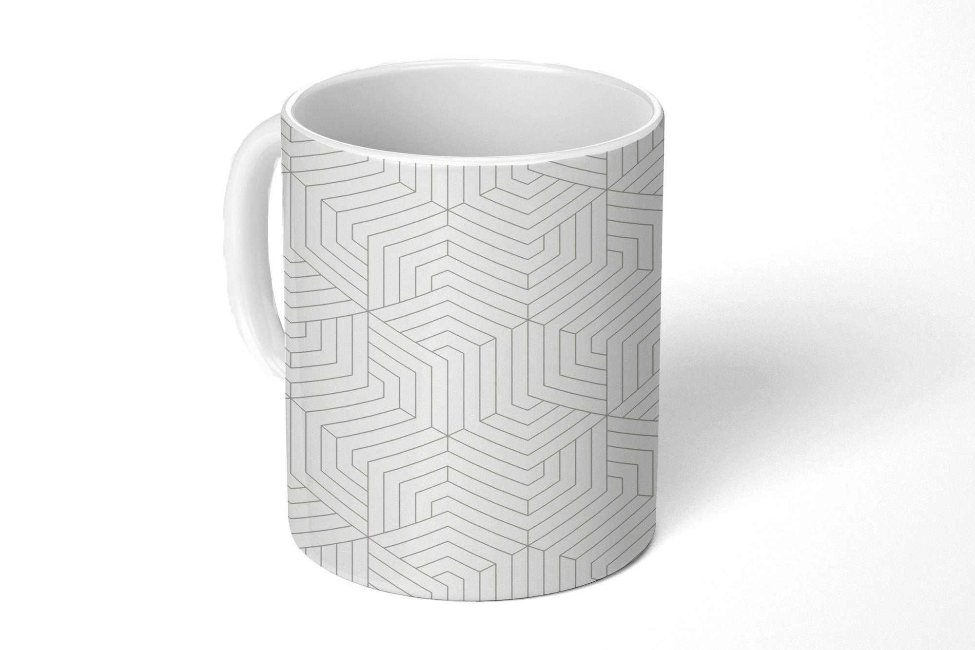 MuchoWow Tasse Abstrakt - Muster - Gestaltung - Linie, Keramik, Kaffeetassen, Teetasse, Becher, Teetasse, Geschenk