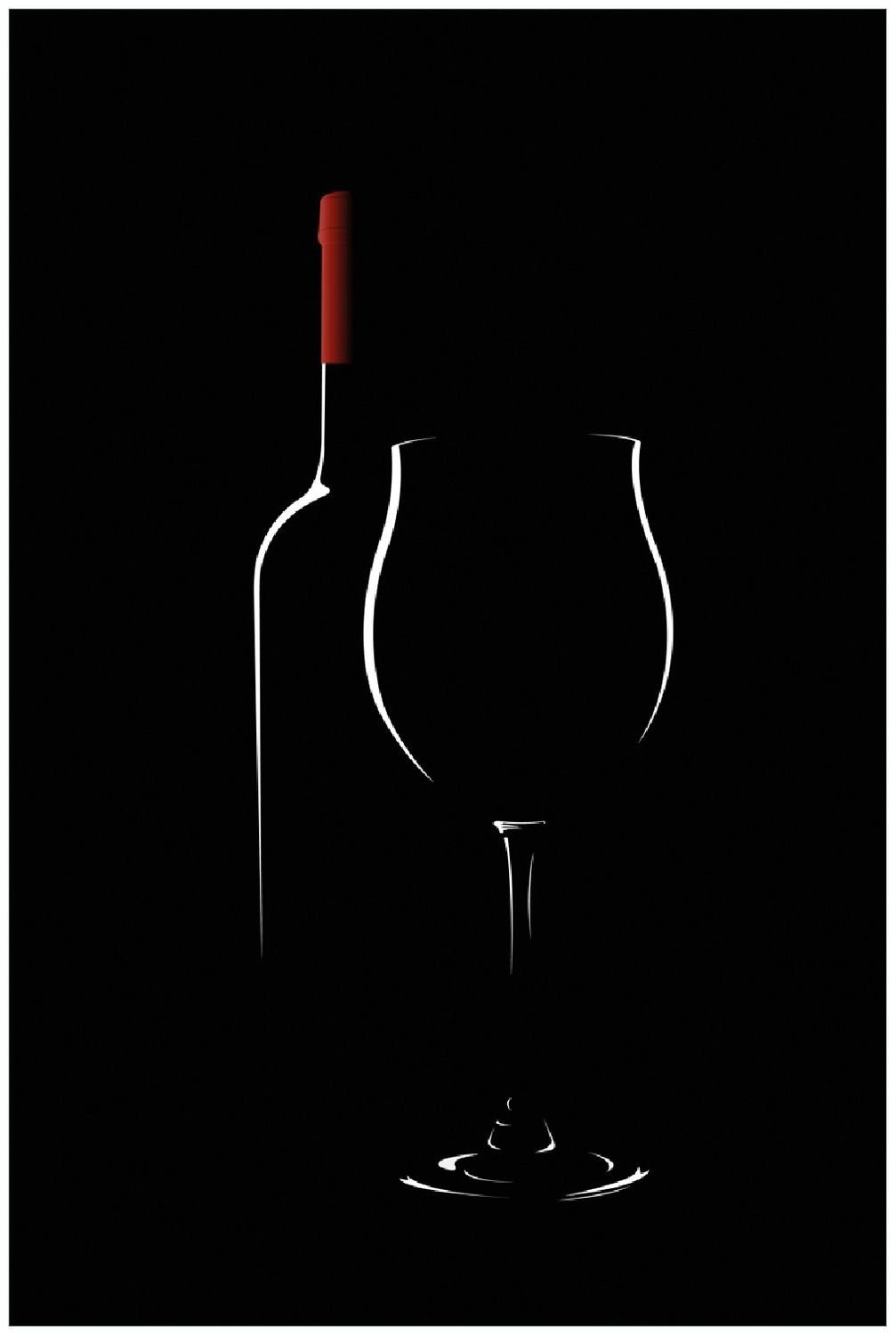Wallario Poster, Rotwein bei Nacht, in günstig online kaufen