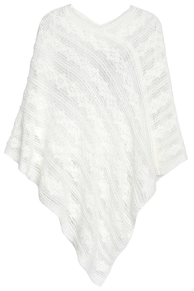 dy_mode Strickponcho Poncho Damen Strickponcho Umhang Cape Пуловеры in Blumen Strickmuster in Unifarbe