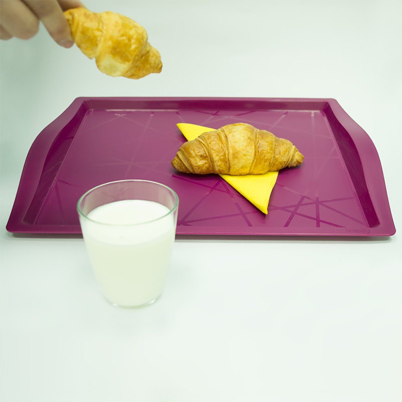 Engelland Tablett Serviertablett, Kunststoff, (Vorteils-Set, 1-tlg., L 46,5 x B 33 x H 3 cm), Moderne Verzierung, BPA-frei, rechteckig, Mehrweg, wiederverwendbar