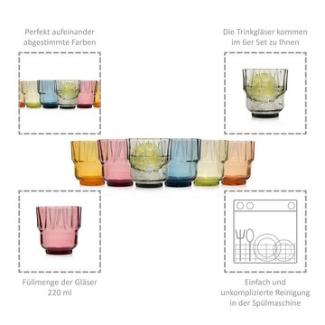 SÄNGER Gläser-Set Casablanca Wassergläser Set, Glas, 200 ml, spülmaschinengeeignet