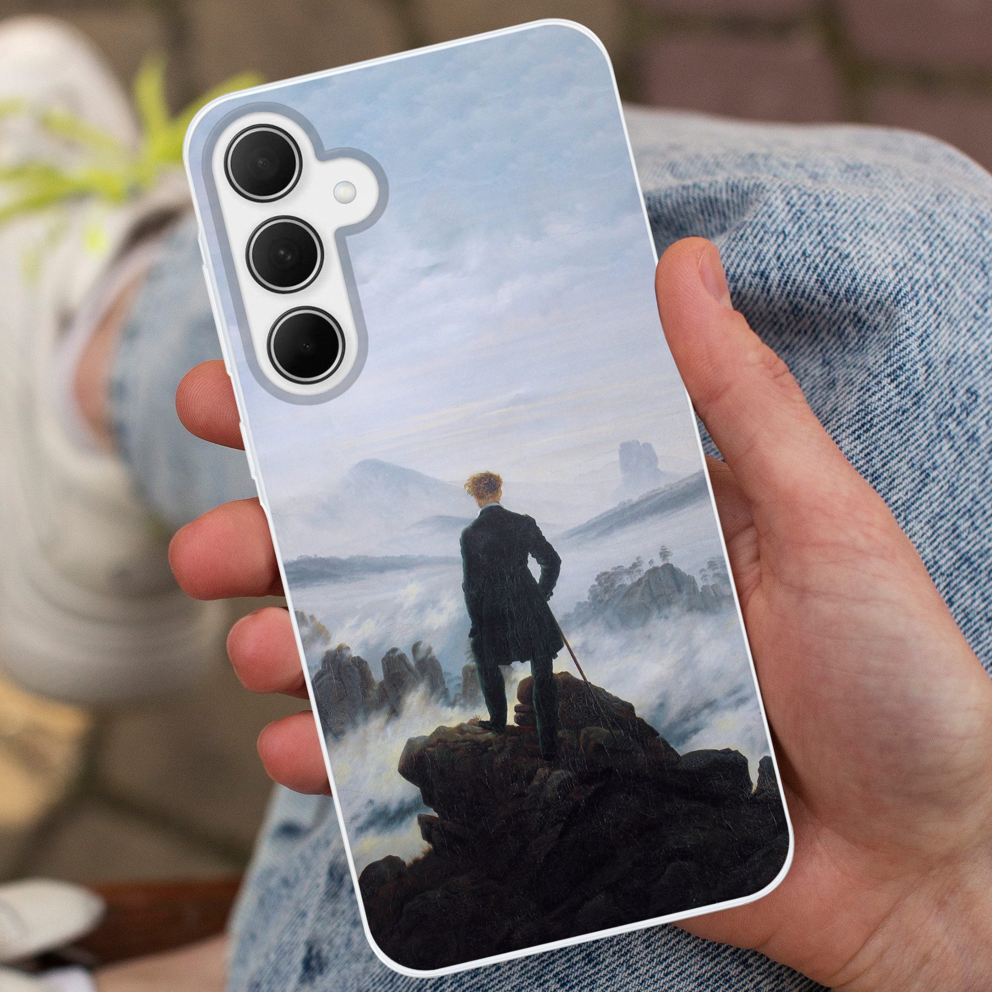 MuchoWow Handyhülle für Samsung Galaxy A35 5G Der Wanderer über dem Nebelmeer - Caspar Dav, Smartphone-Bumper, Print, Handy Schutzhülle Dünn