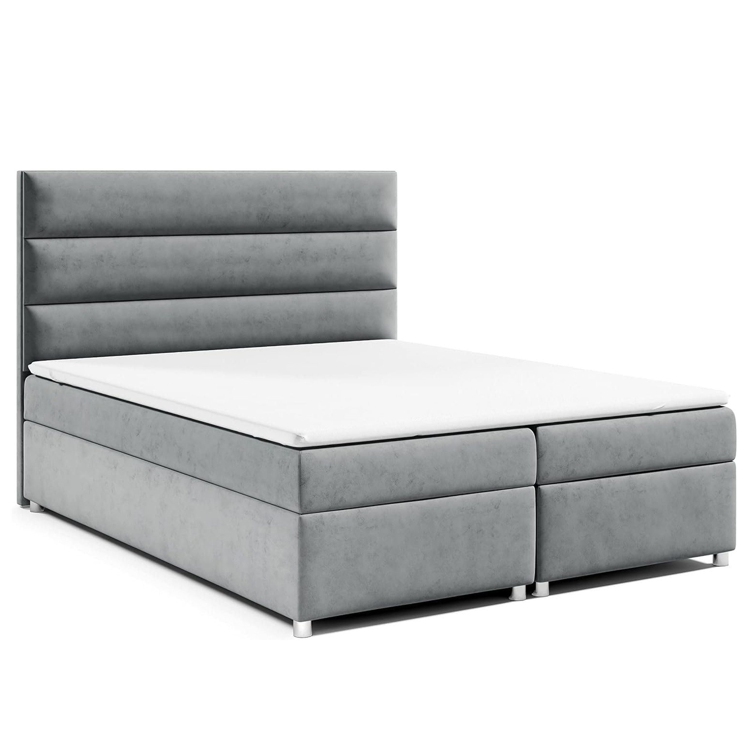 Best for Home Boxspringbett Trinity K-1 LUX – Modern Boxspringbett mit Stauraum & Komfort (Boxspringbett-Set, 1-St., Komplettes Boxspringbett-Set inklusive Matratze und Topper), Ergonomischer Schlafkomfort, großer Stauraum
