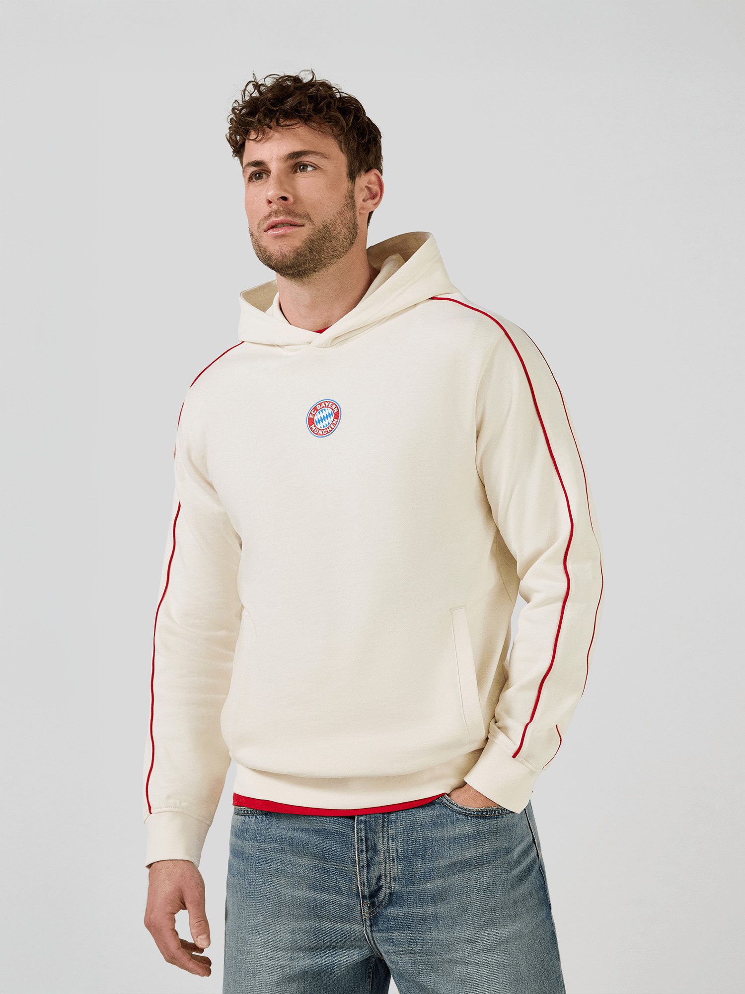 FC Bayern München Kapuzenpullover FC Bayern München, Hoodie Essentials, Herren, Off white