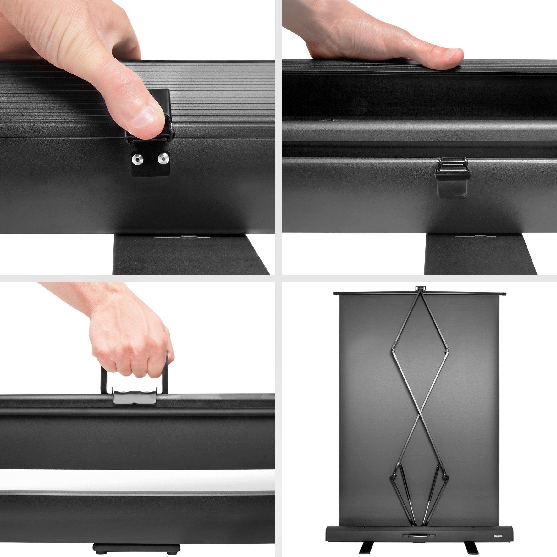 Duronic Pull-Up-Leinwand (FPS60 Leinwand, 60 Zoll mobile Kofferleinwand mit 122 cm x 91 cm)