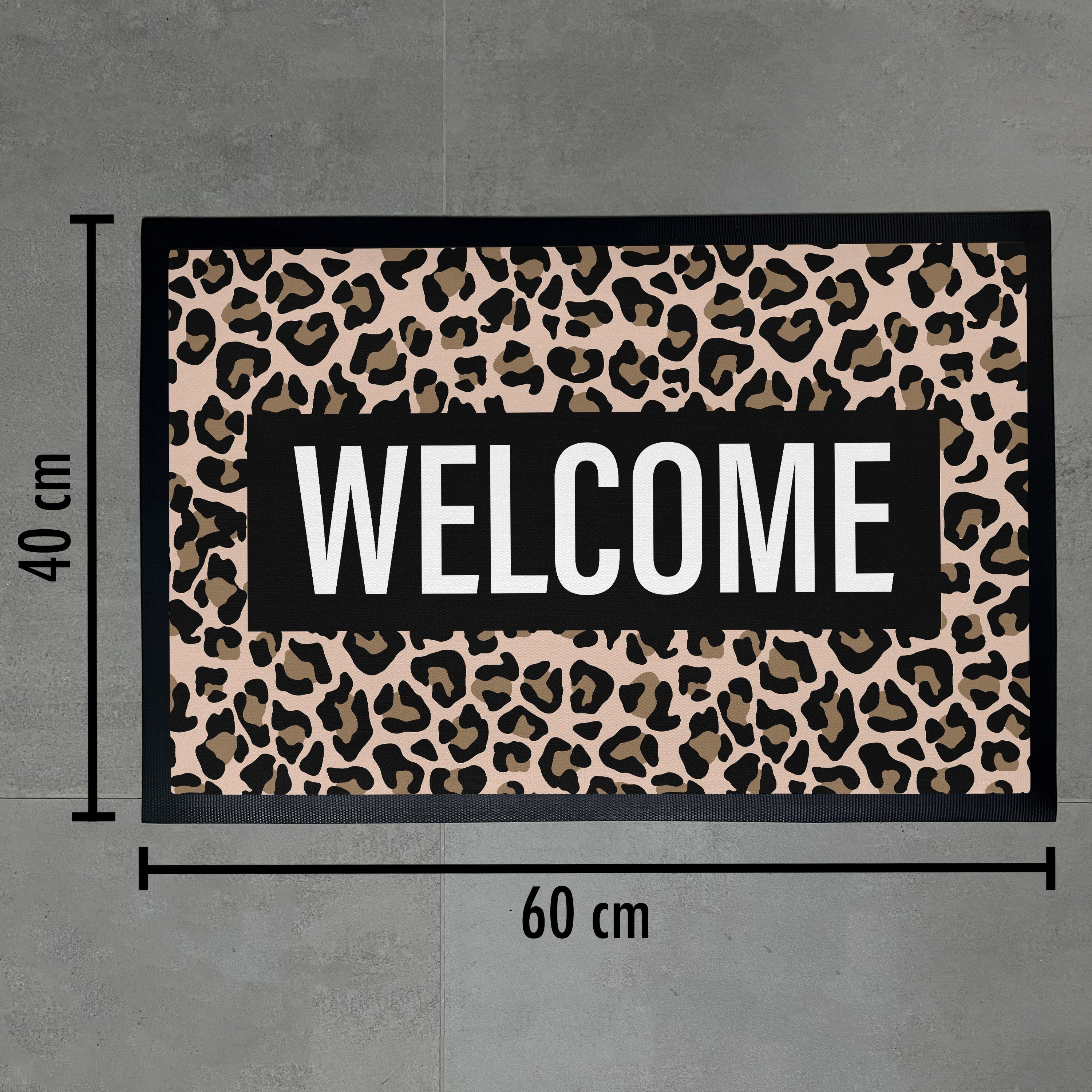 Welcome Trendation Leopard Fußmatte Geschenk Innenbereich, Muster Willkommen Fußmatte Außen