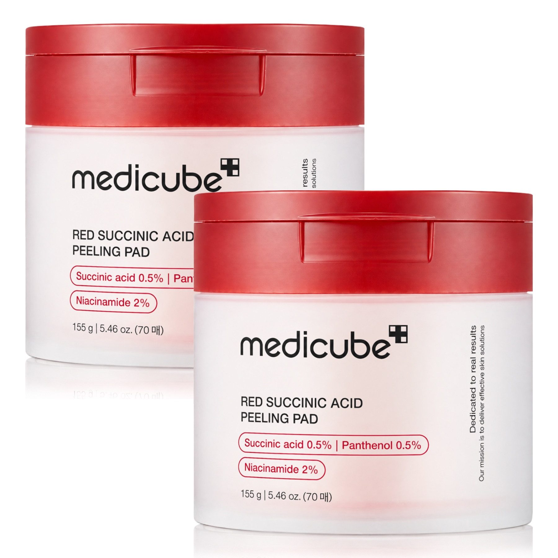 Medicube Gesichtswasser Reinigungspads Peeling Gesicht Gesichtspeeling Niacinamide Panthenol, 2-tlg., BHA, AHA, Bernsteinsäure, Niacinamid, Hautpflege